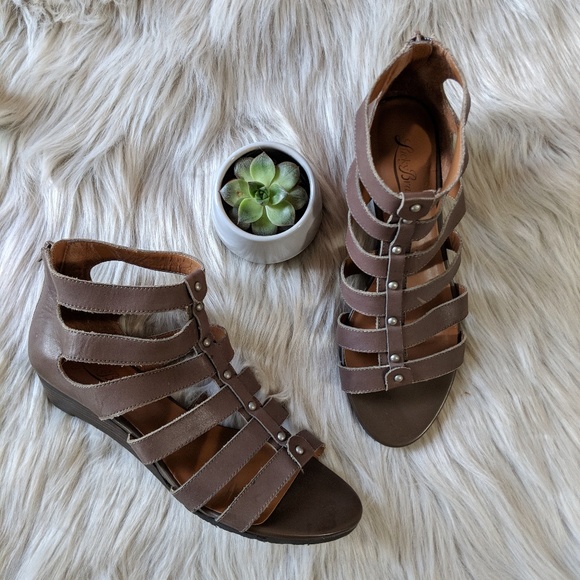 Lucky Brand Shoes - Lucky Brand Taupe Gladiator Wedge Sandals 7.5M